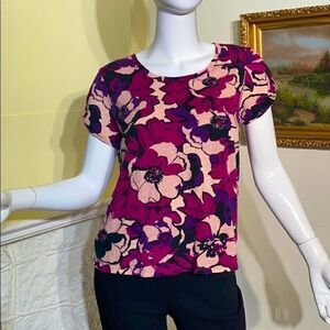Lord & Taylor Floral Print Short Sleeve T-Shirt